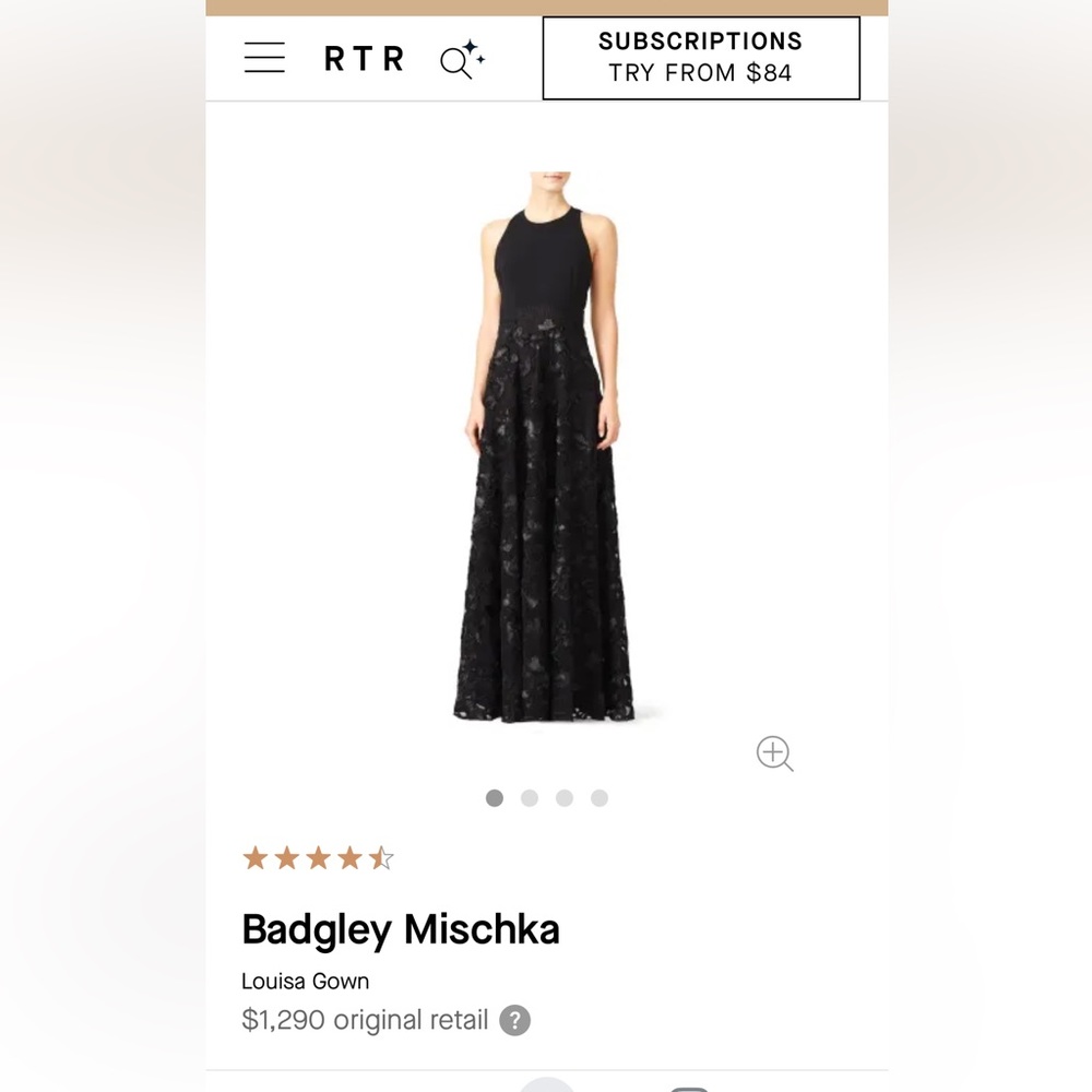 Badgley Mischka Louisa Gown in Black, original retail $1,290